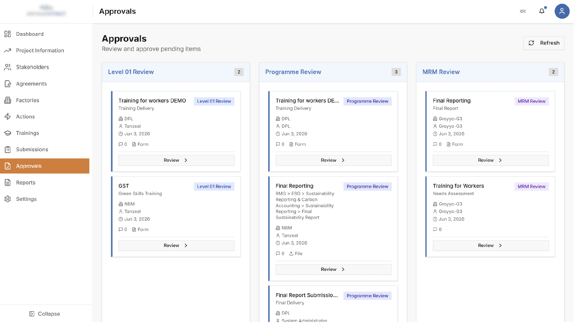 NGO360 — Review & Approval Workflow